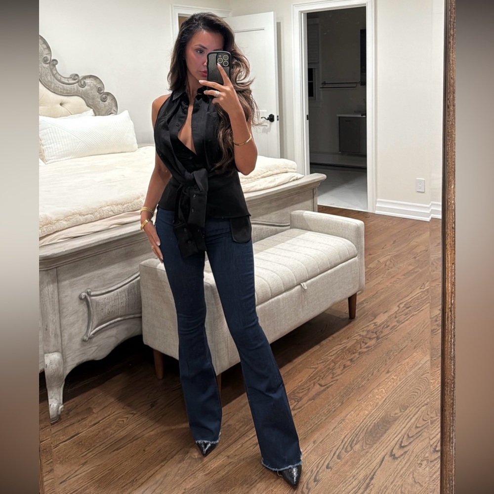 Frank & Eileen Dark Blue FLANNIGAN 1979 Italian Power Denim flare Jean - Picture 1 of 8